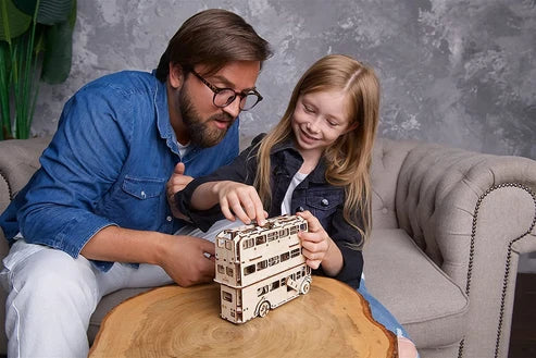 Ugears Harry Potter Autobús Noctámbulo | Maqueta Mecánica 3D de Madera