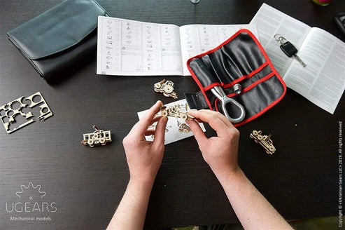 Ugears U-Fidgets Vehículos | Set de 4 Mini Modelos Mecánicos