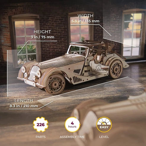 Ugears Sports Car Rapid Mouse | Roadster Mecánico 3D de Madera