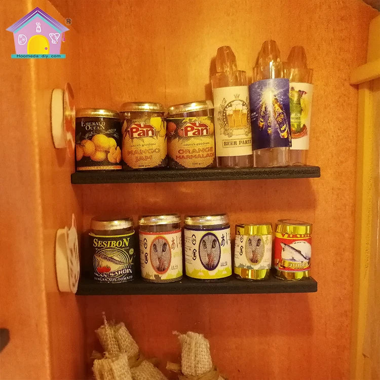 Casita Miniatura "Memories of Autumn Grocery Store" – Kit DIY con Luces LED y Estilo Japonés Tradicional M914