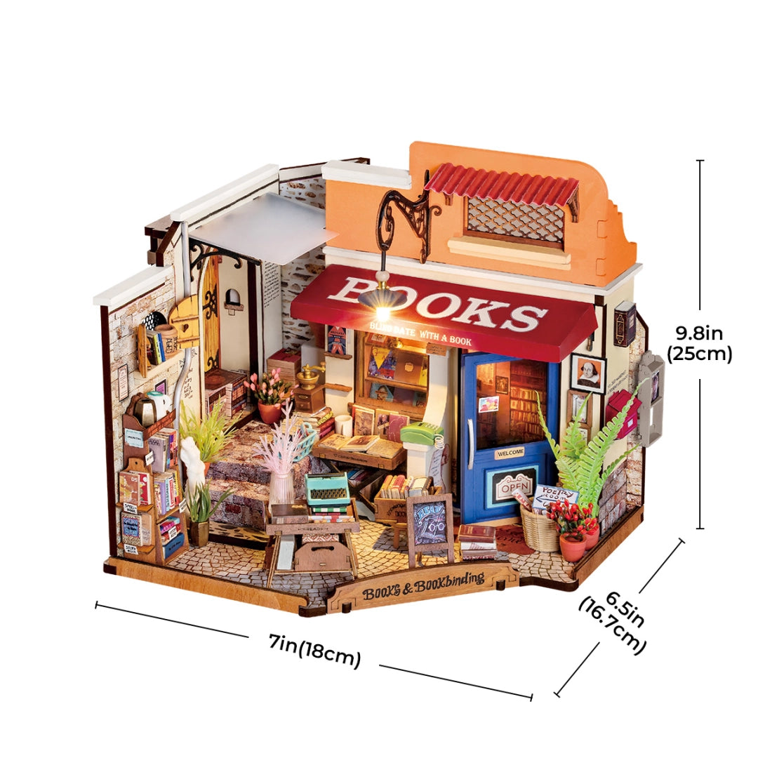 Miniatura DIY Corner Bookstore (DG164)