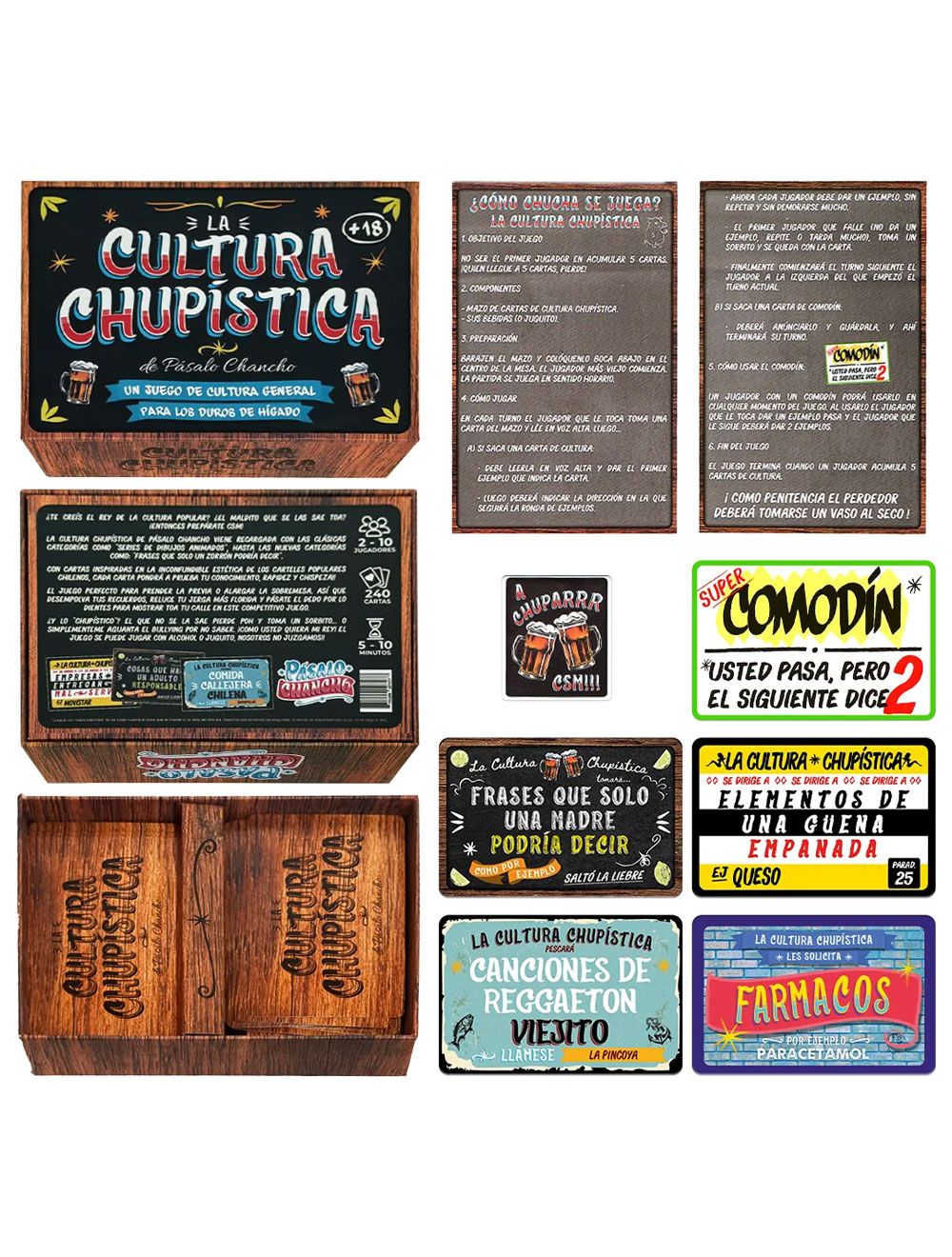 LA CULTURA CHUPÍSTICA de Pásalo Chancho - Juego de Cartas Chileno para Prender la Previa