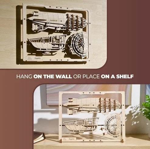 Ugears Zepelín 2.5D | Puzzle de Madera con Partes Móviles