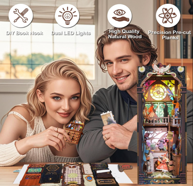 Book Nook Poder Mágico Místico - Diorama de Ritual con Luz LED (Questtoy)