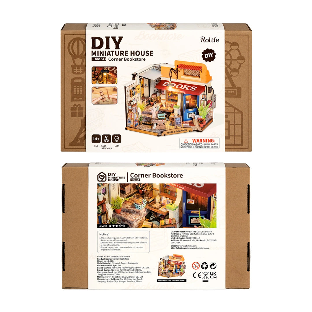 Miniatura DIY Corner Bookstore (DG164)