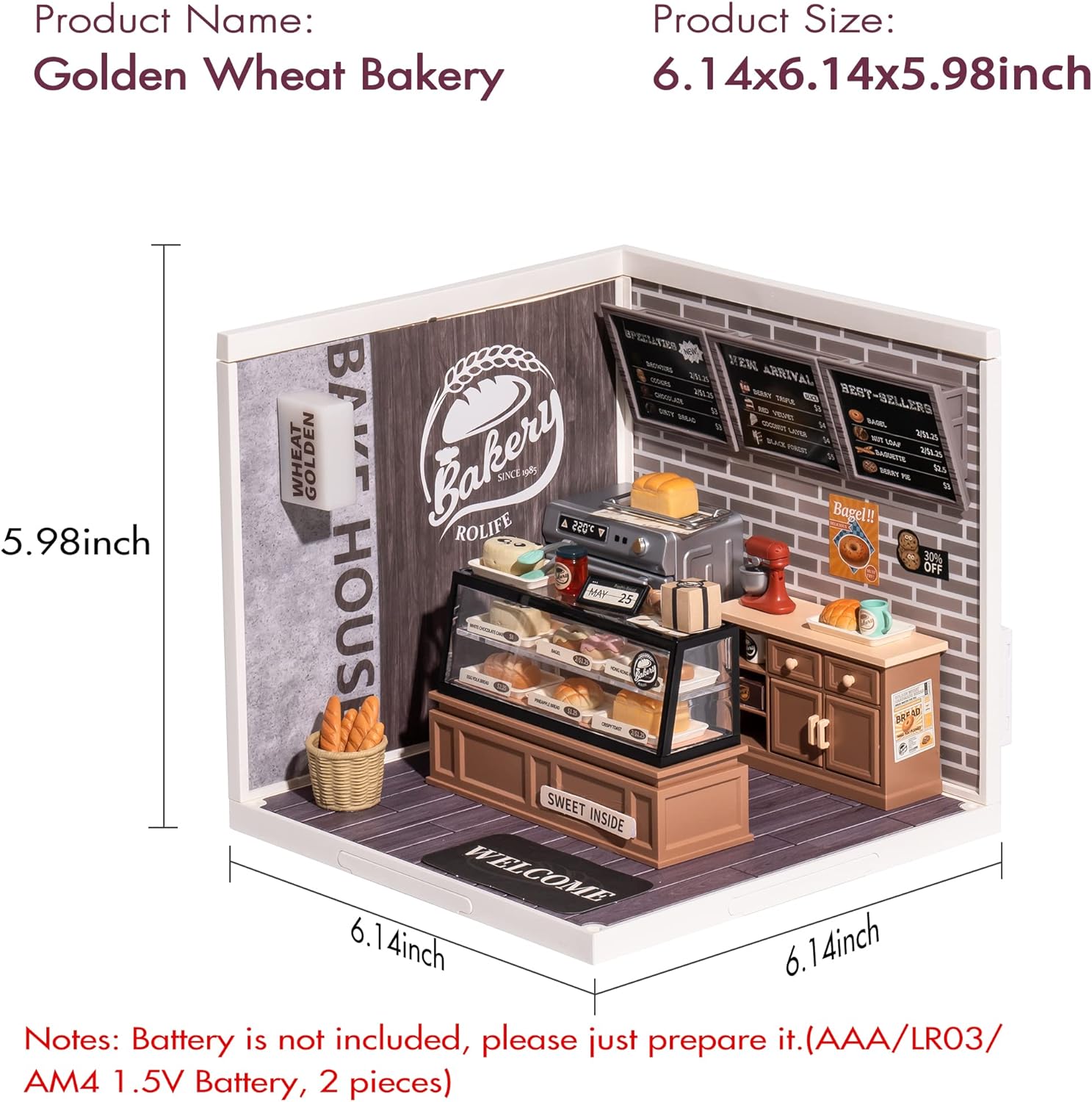 Casa en Miniatura para Armar - Super Creator Panaderia Golden Wheat Bakery DW005