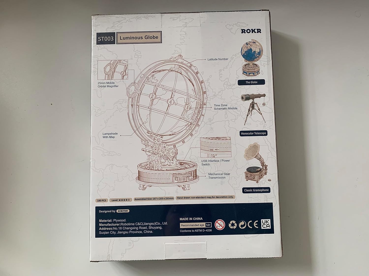 Globo Terraqueo Luminoso Armable Puzzle 3D