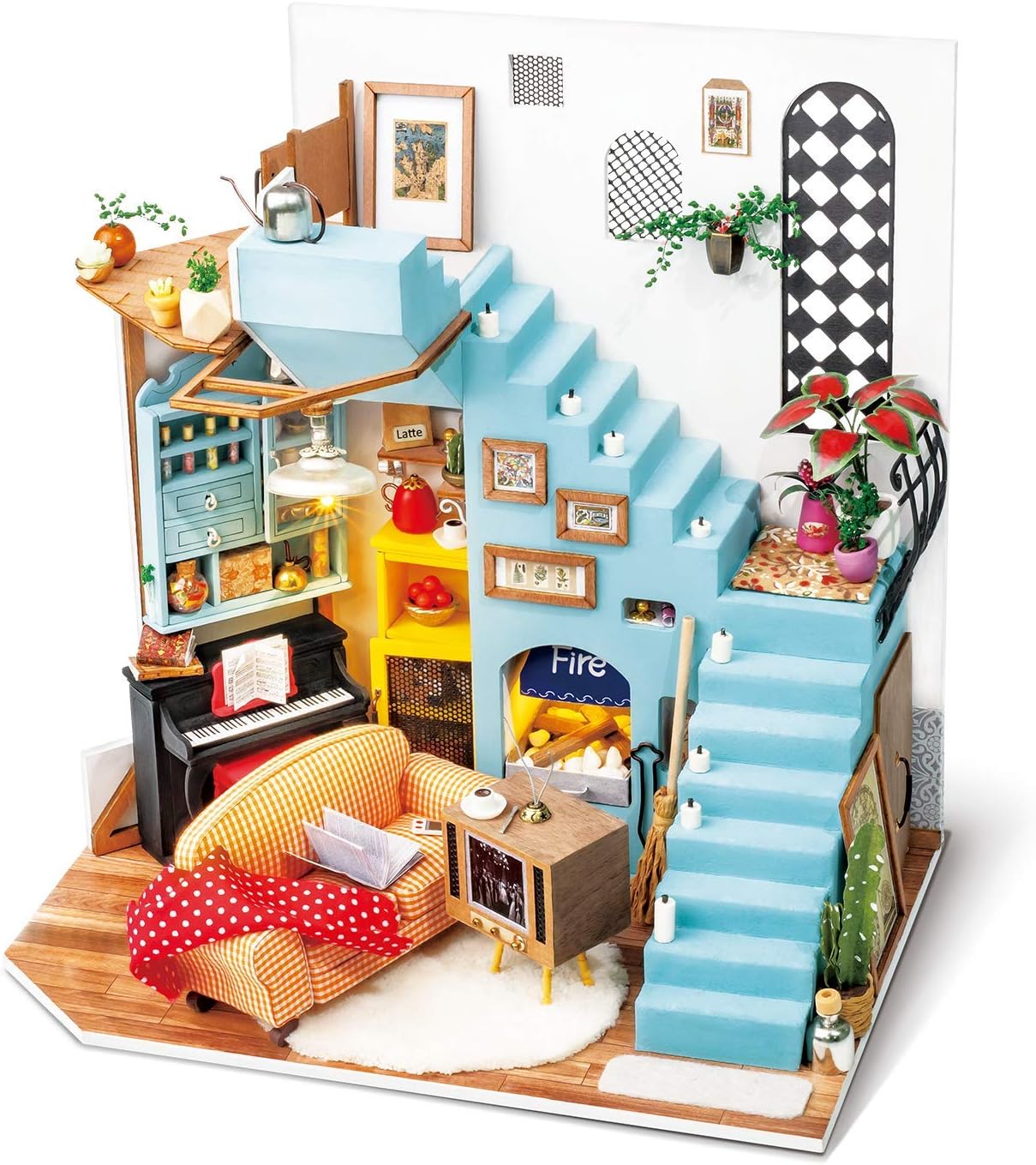 Joy's Peninsula Living Room - Casitas Miniatura Armable Robotime