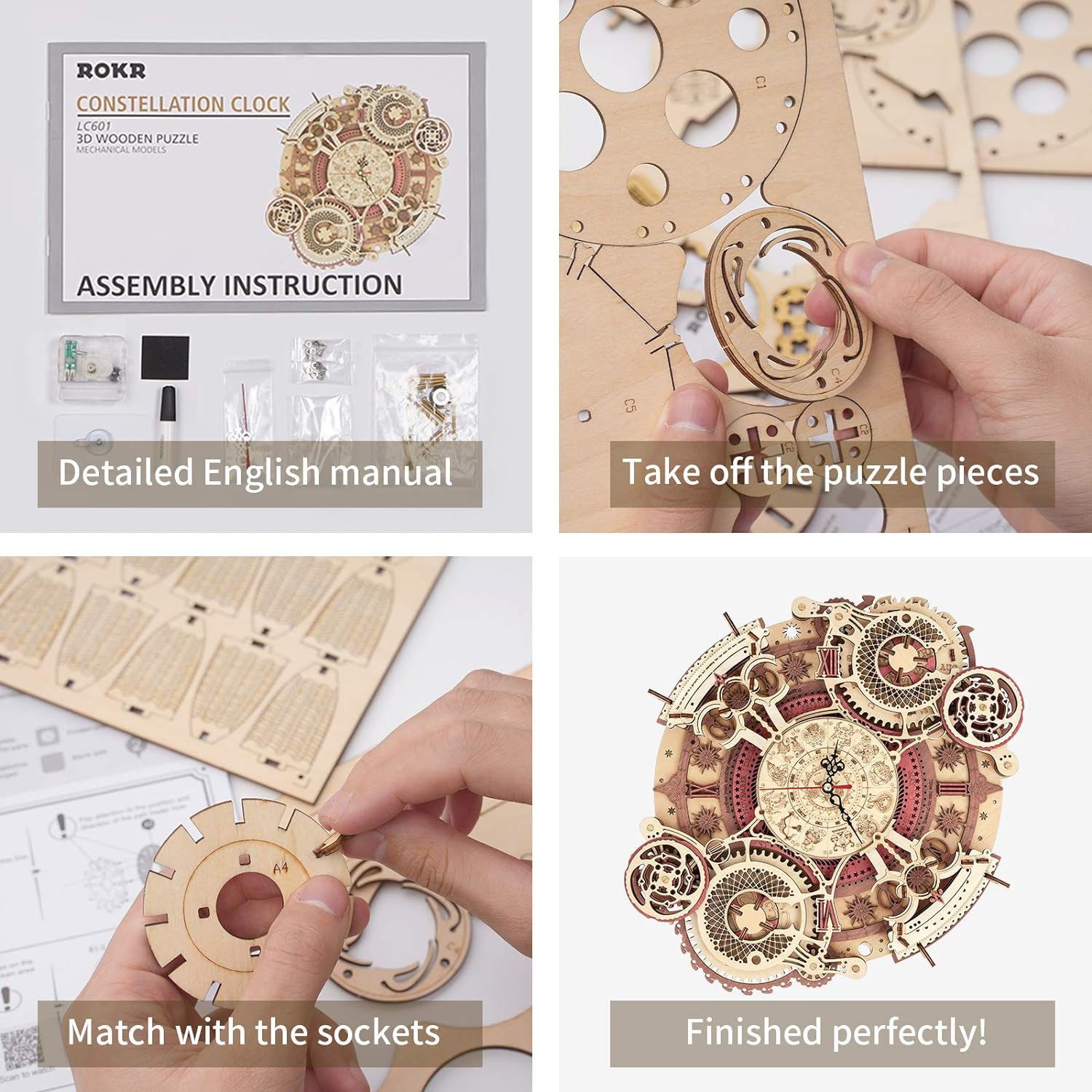 Reloj Mural Zodiacal de Madera Rompecabezas
