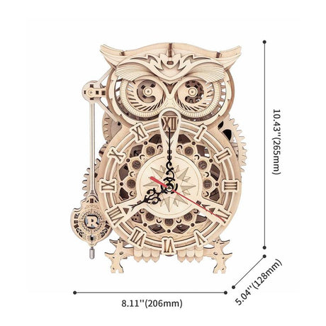 Reloj de Búho - Rompecabezas 3D - Maqueta de Madera Rolife