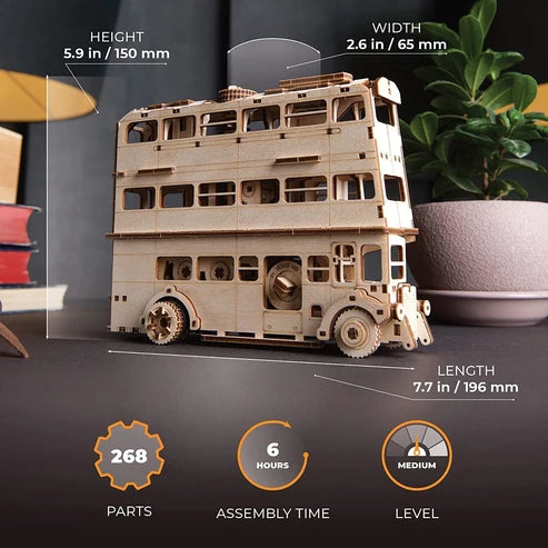 Ugears Harry Potter Autobús Noctámbulo | Maqueta Mecánica 3D de Madera