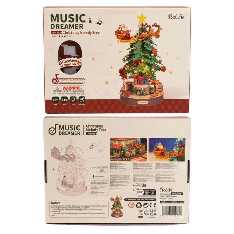Árbol de Navidad Musical 3D - Miniatura Armable Christmas Melody Tree (Rolife)