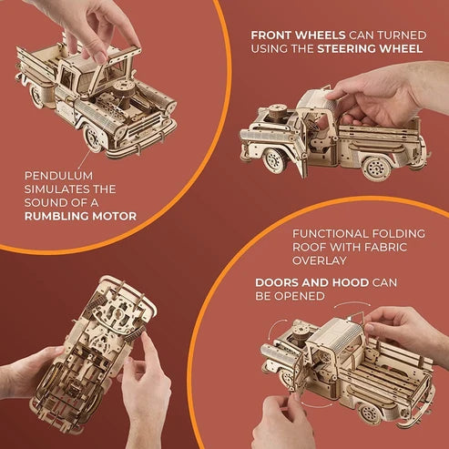 Ugears Pickup Lumberjack | Camioneta Mecánica 3D de Madera