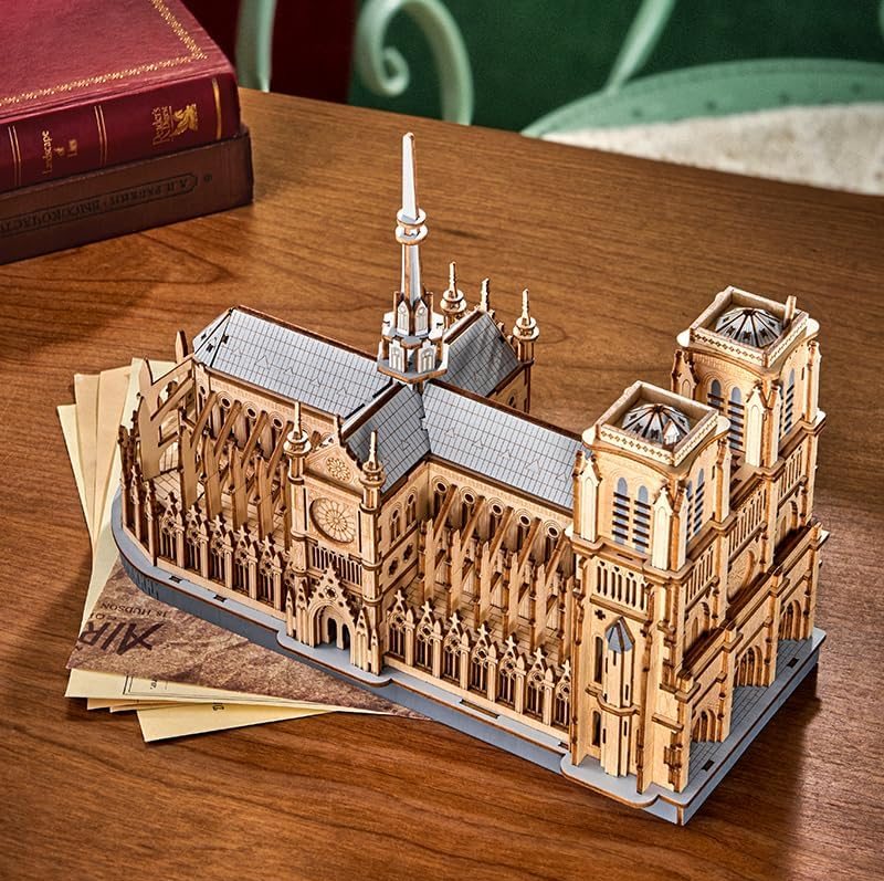 ROKR/Rowood Puzzle 3D: Catedral de Notre-Dame de París - Maqueta Arquitectónica de Madera