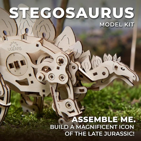 Ugears Stegosaurus | Dinosaurio Mecánico 3D de Madera