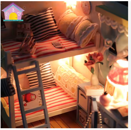 Casita Miniatura "Youth Ever" – Kit DIY con Luces LED y Vitrina Protectora D014