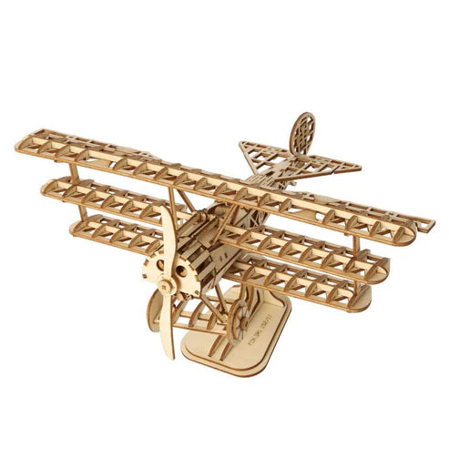 Avión Triplano de la 1ª Guerra Mundial - Puzzle 3D de Madera (Robotime)