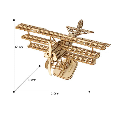 Avión Triplano de la 1ª Guerra Mundial - Puzzle 3D de Madera (Robotime)