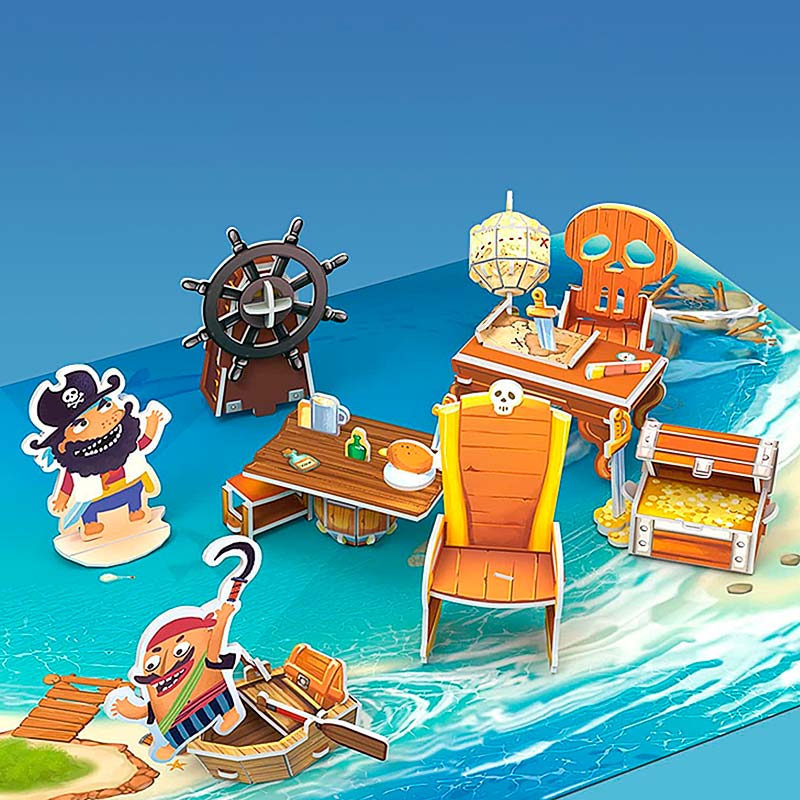 Barco Pirata Barba Negra armable Rompecabezas 3D Cubicfun