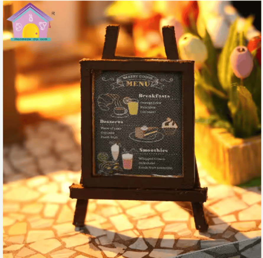 Casita Miniatura "Coffee Time"– Kit DIY con Luces LED y Diseño de Cafetería Vintage C006