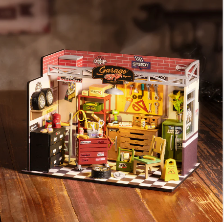 Kit de Casa en Miniatura para Bricolaje Rolife Garage Workshop DG165