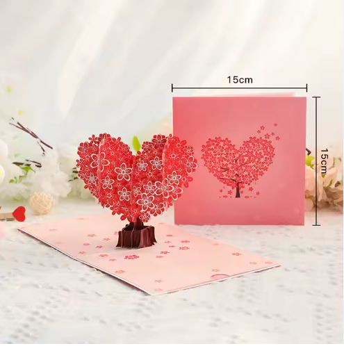 Tarjetas para el Día de San Valentín POP up 3D con corte láser