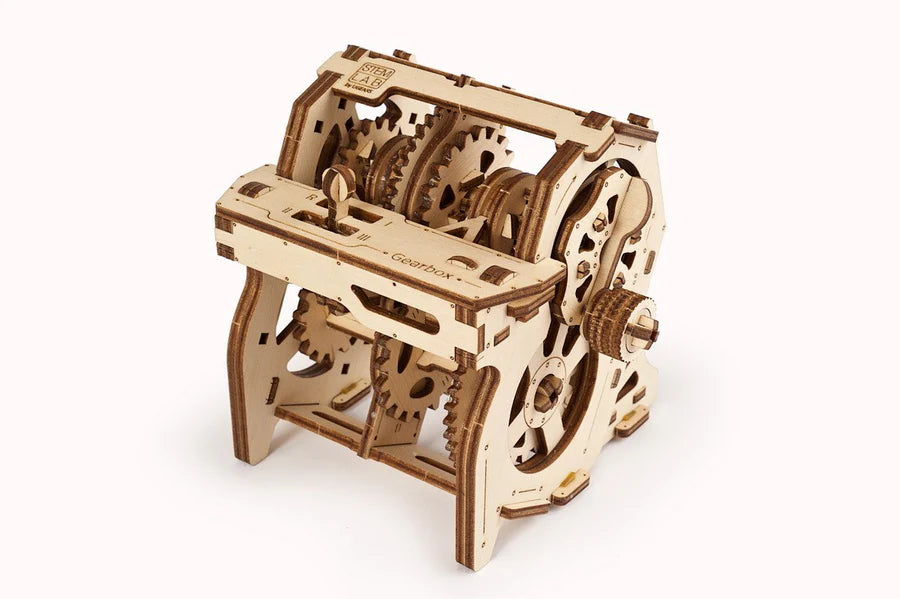Caja de Cambios Mecánica - Maqueta de Madera Educativa (Ugears)