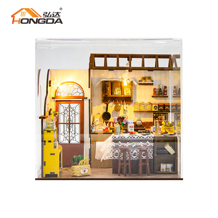 Book Nook Cocina de Peta - Peta's Kitchen Miniatura DIY con Luz (Hongda M2423Z)