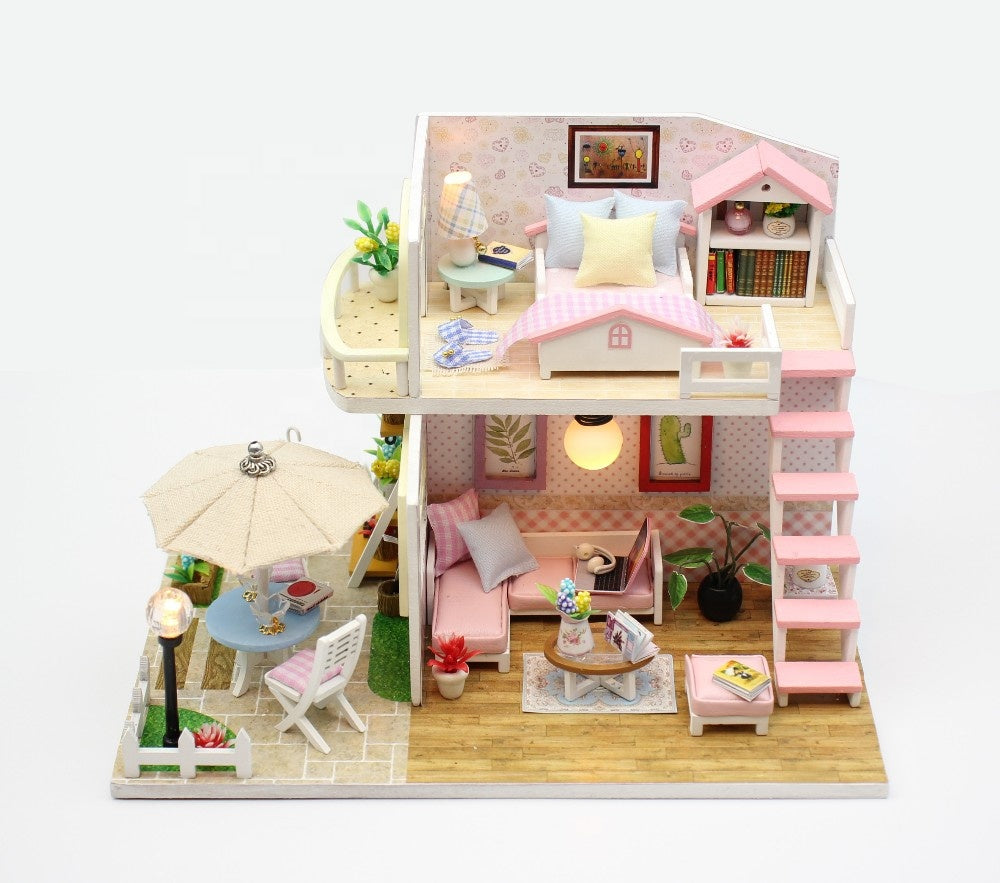 Pink Loft  Casa de Muñecas Miniatura DIY mini house -M033