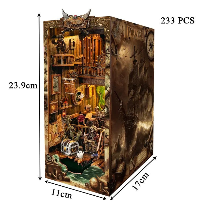Book Nook Barco Pirata del Nuevo Mundo - SQ36 Diorama 3D DIY con Luz LED (Hamaileon)
