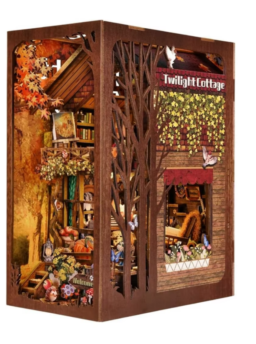 Book Nook Cabaña Crepuscular - Twilight Cottage Diorama 3D DIY con Luz (Hamaileon SL07)