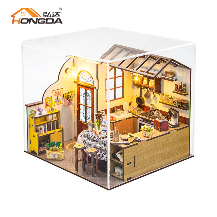 Book Nook Cocina de Peta - Peta's Kitchen Miniatura DIY con Luz (Hongda M2423Z)