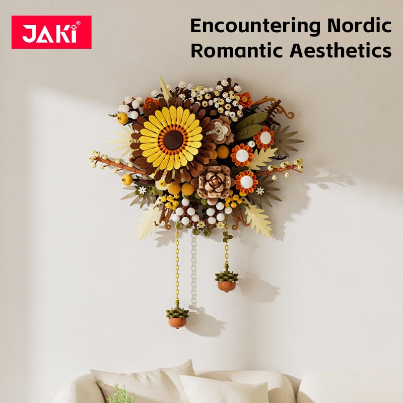 Arreglo Floral Colgante - Ramo de Bloques de Construcción DIY para Pared/Oficina (Jaki)