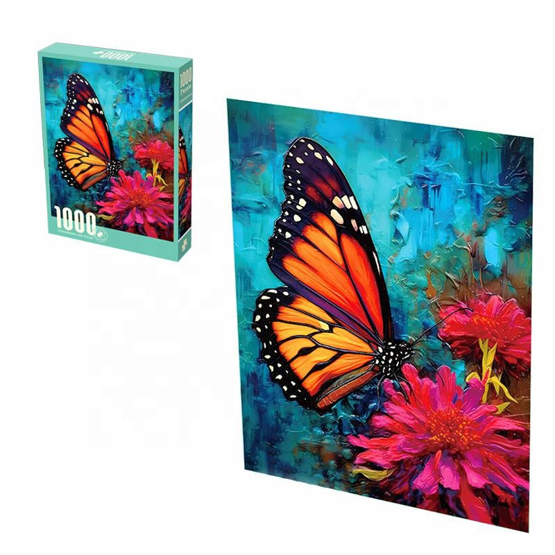 PUZZLE DE TERCIOPELO JACKO TOYS: Mariposa en Flor (1000 Piezas)