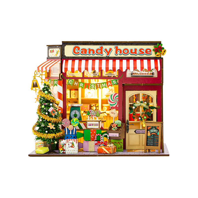 Casa de Dulces Navideña - Candy House Miniatura DIY con Luz (Hongda PC2502)