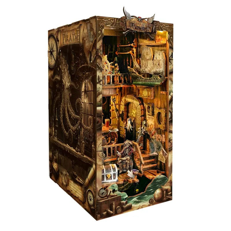Book Nook Barco Pirata del Nuevo Mundo - SQ36 Diorama 3D DIY con Luz LED (Hamaileon)