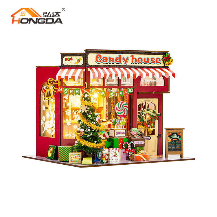KIT MINIATURA DIY HONGDA - Casa de Dulces Navideña (Modelo PC2502)