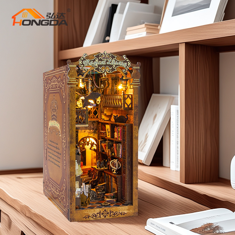 Book Nook Biblioteca Mágica - Diorama 3D de Madera con Luz DIY (Hongda)