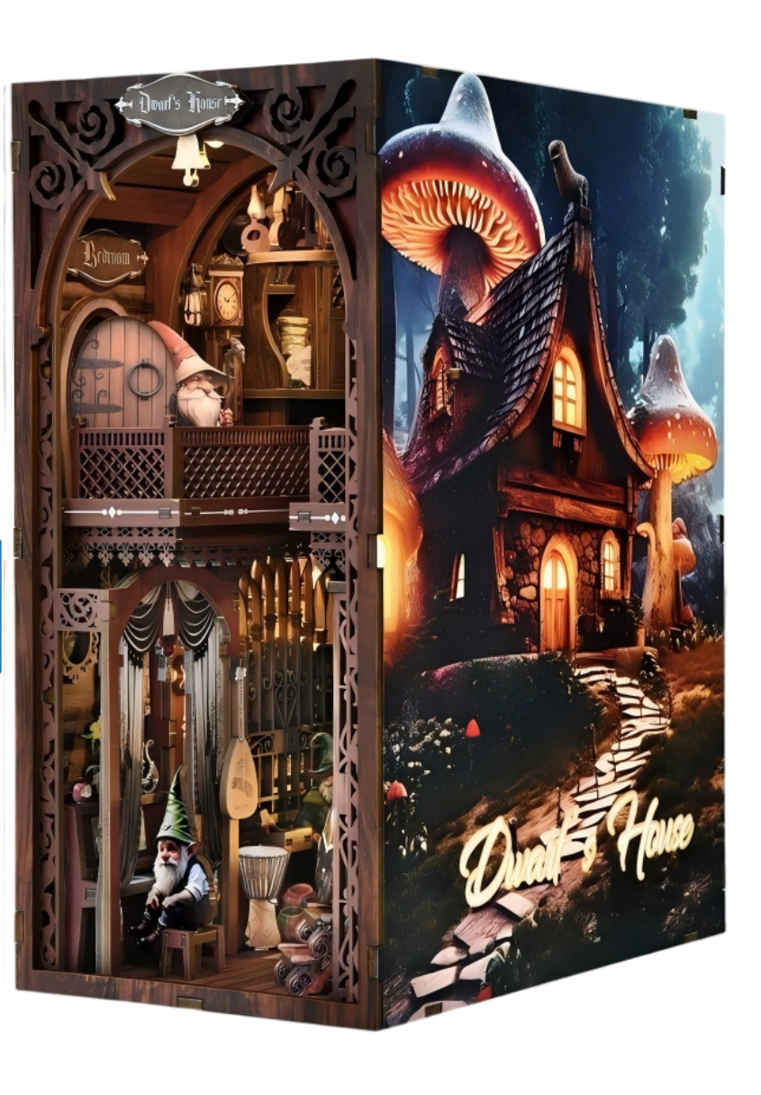 Book Nook Casa de los Siete Enanitos - 3D DIY Sujetalibros de Cuento de Hadas (Hamaileon KT01)