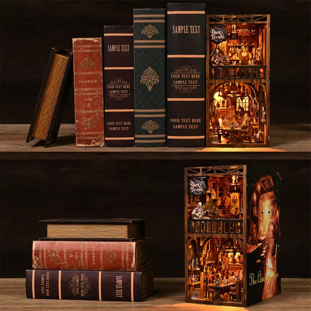 Book Nook Taberna Oscura - Dark's Tavern Diorama 3D DIY con Luz (Hamaileon YM08)