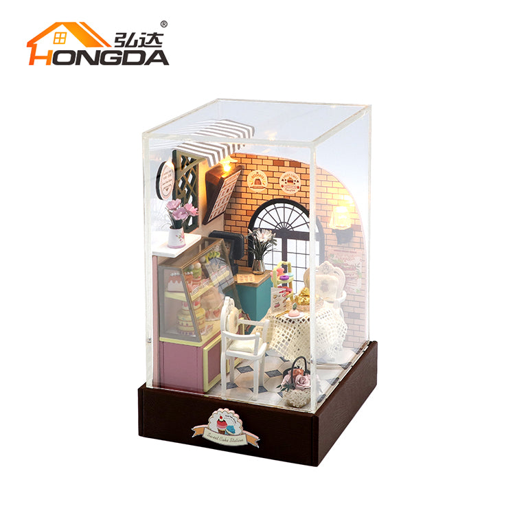 Casa Miniatura DIY "Sweet Cake" con Luces LED – Kit de Madera S2201
