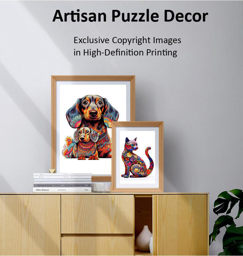 Puzzle 3D de Madera Artístico "Gato Calidoscópico" - Rompecabezas Decorativo para Adultos (Hamaileon CSHCPT)