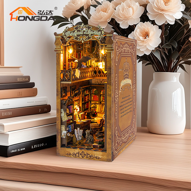 Book Nook Biblioteca Mágica - Diorama 3D de Madera con Luz DIY (Hongda)