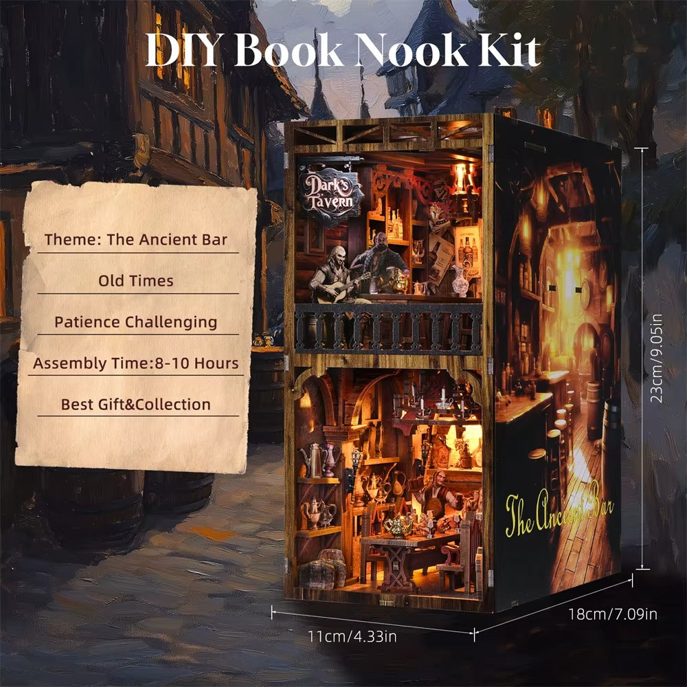 Book Nook Taberna Oscura - Dark's Tavern Diorama 3D DIY con Luz (Hamaileon YM08)