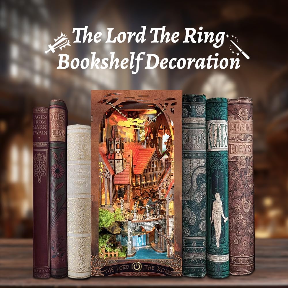 Book Nook Valle Mágico de Anillos - Magic Valley Rings Diorama 3D con Luz LED (Hamaileon SQ05)