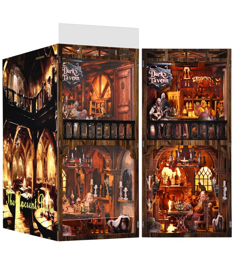 Book Nook Taberna Oscura - Dark's Tavern Diorama 3D DIY con Luz (Hamaileon YM08)