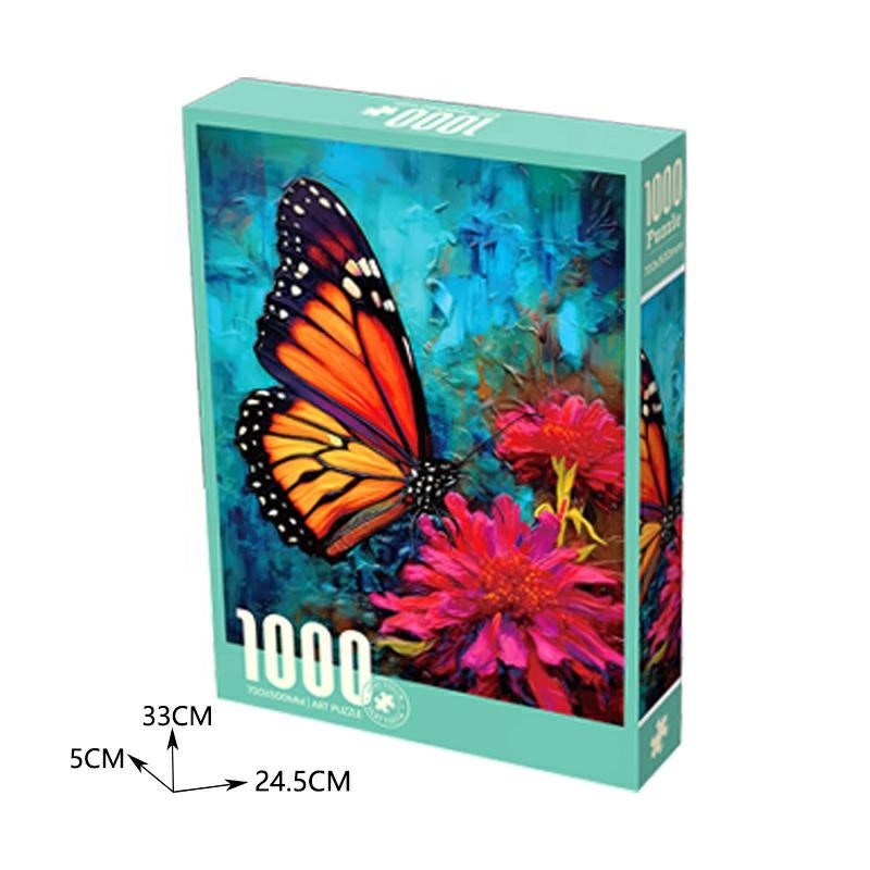 PUZZLE DE TERCIOPELO JACKO TOYS: Mariposa en Flor (1000 Piezas)