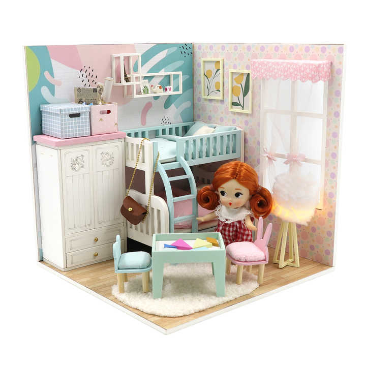 Casa de Muñecas de Madera en Miniatura DIY mini house -115-2