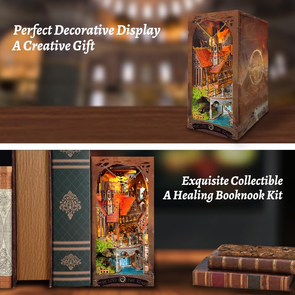 Book Nook Valle Mágico de Anillos - Magic Valley Rings Diorama 3D con Luz LED (Hamaileon SQ05)