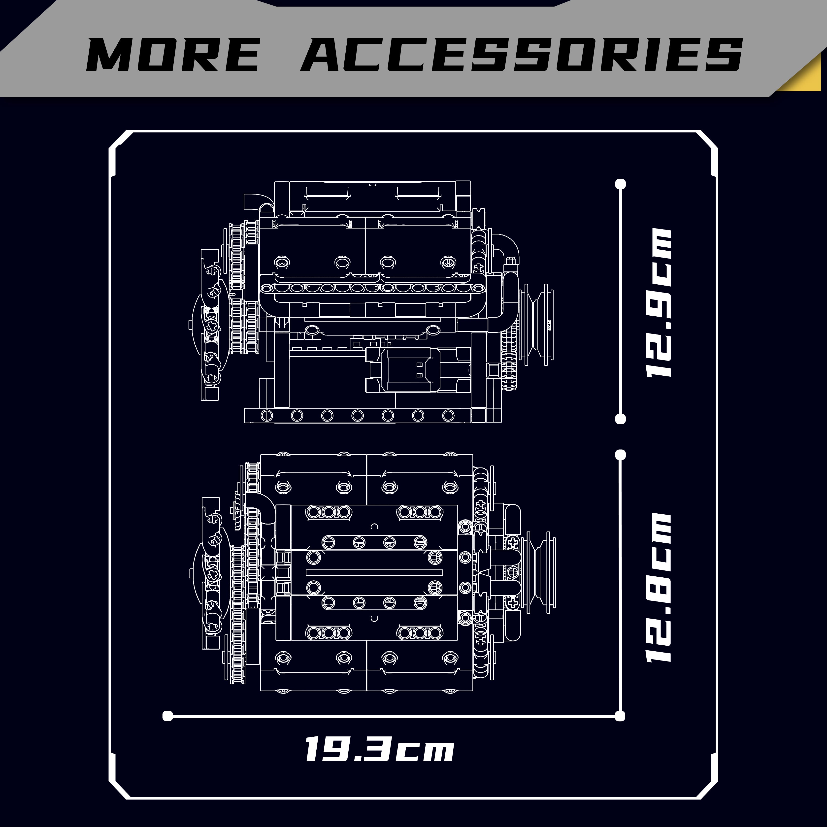 MOULD KING 10088 - Motor V8 Motorizado MOC (Bloques de Construcción)
